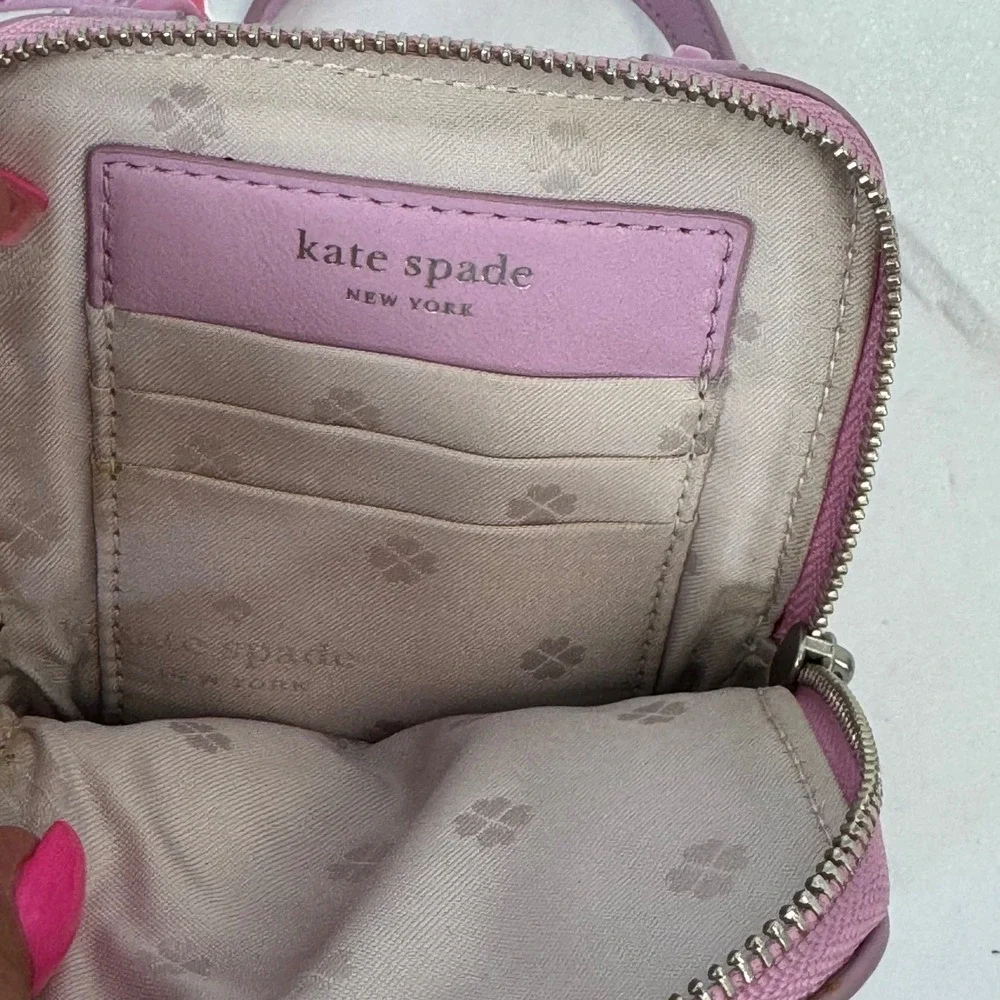 Kate Spade Amelia Resin Phone Crossbody Bag Sweet Pea Pink Quilted Leather NWT